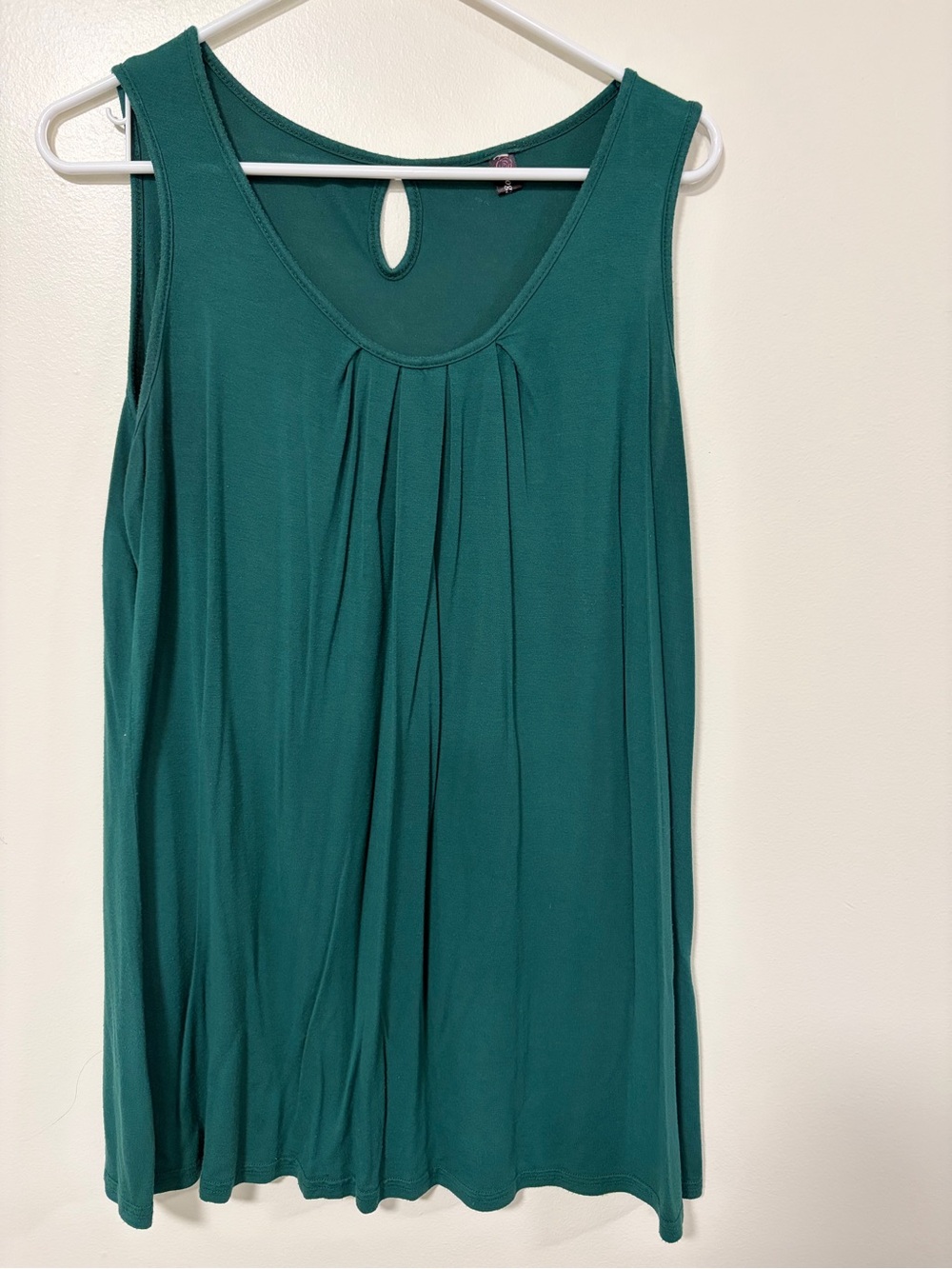 Sleeveless Pleated Tank Top - Teal